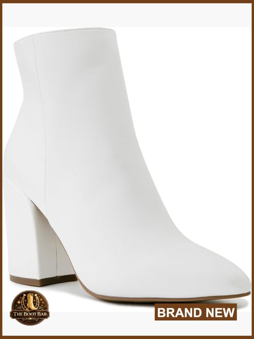 Chunky High Heel Faux Leather Chelsea Ankle Booties Zip Closure Fall Fashion